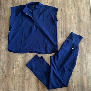 Figs Maternity Scrubs Set Navy